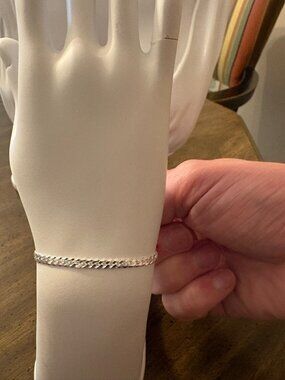 925 Sterling Silver Cuban Bracelet 8 Inch 3mm 2.6g Italy